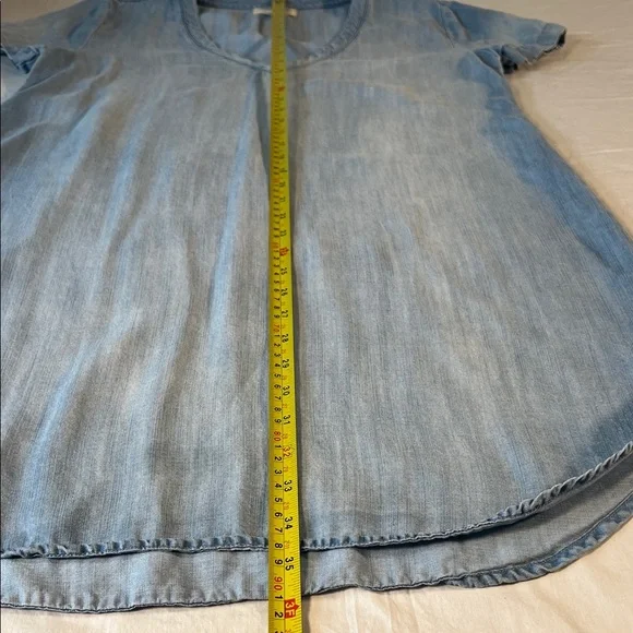 Cloth & Stone Sky Blue short~sleeve V-Neck Tunic Dress size small - Picture 6 of 8